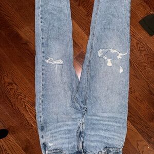 Distressed Light Blue Jeans